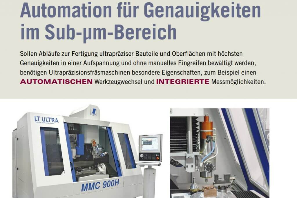 Titelbild Mikroproduktion, Beitrag LT Ultra, Automation für Genauigkeiten im Sub-μm-Bereich