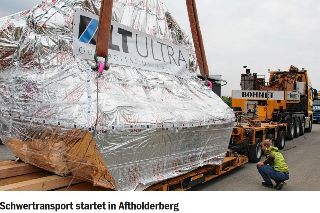 Schwertransport startet in Aftholderberg - LT Ultra